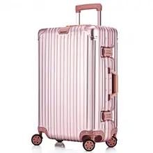 24 INCH 2024# All aluminum magnesium alloy rose gold rod metal universal wheel travel box male and female trunk 20 boa