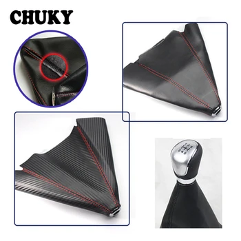 

CHUKY Gear Lever Dust-proof Cover Carbon Fiber Leather For Abarth Fiat 500 Volvo XC90 V70 Civic 2006-2011 2017 Accord 2003-2007