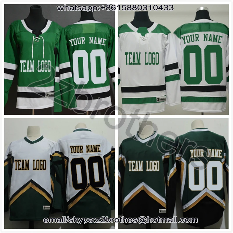 

Factory OEM Custom Ice Hockey Jersey Design DIY Your Own College Team Sweater Stitch Logo Name Number Dallas Green White Men Kid