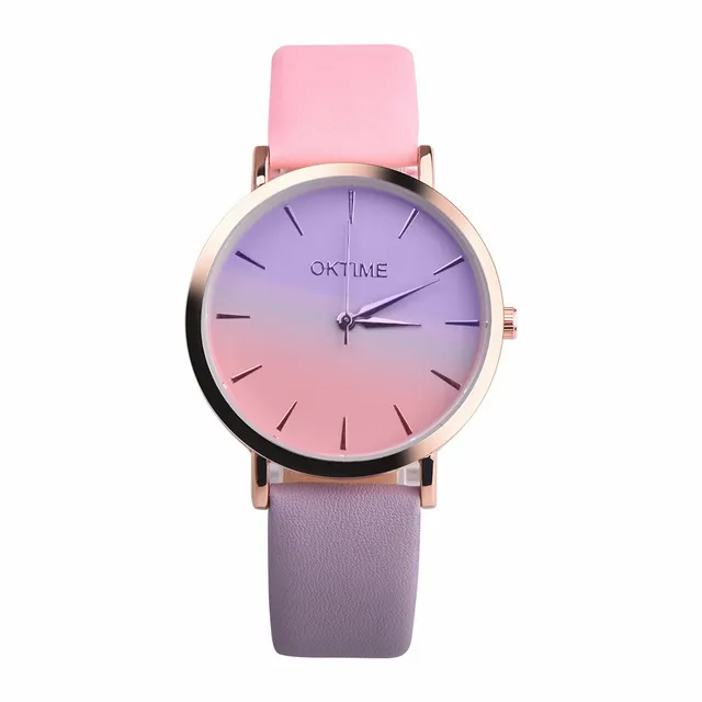 Retro Rainbow Design Women Watch Leather Band Alloy Quartz Wrist Watch Montre Fe Retro Rainbow Design Women Watch Leather Band Alloy Quartz Wrist Watch Montre Fe