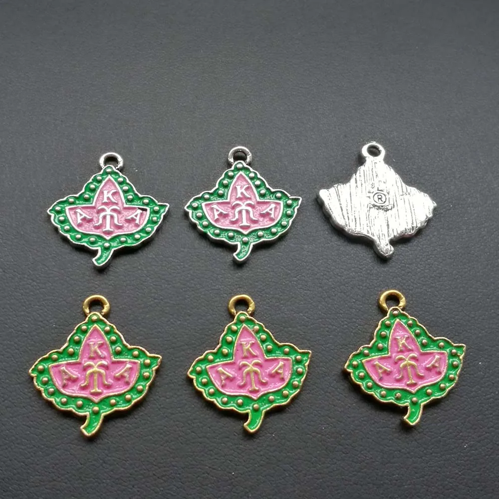 

DIY AKA IVY Leaf Sorority charms with Lobster Clasp Fit Pendants Fit Snake Chain Bracelet Necklaces Jewelry