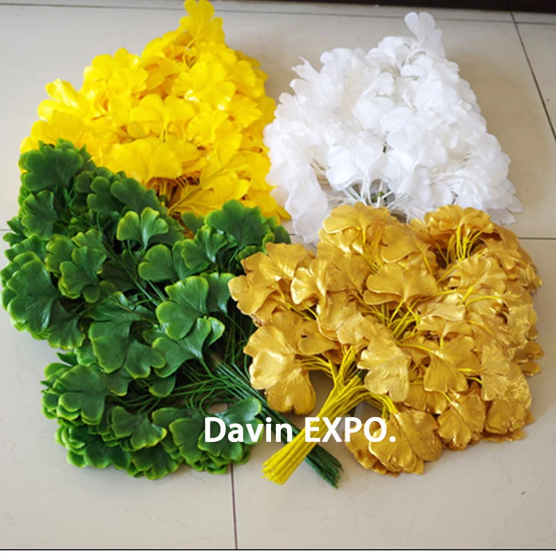 Silk Flower Artificial plant Ginkgo biloba leaves For christmas Home Garden Hotel Wedding props stage background Decoration | Дом и сад