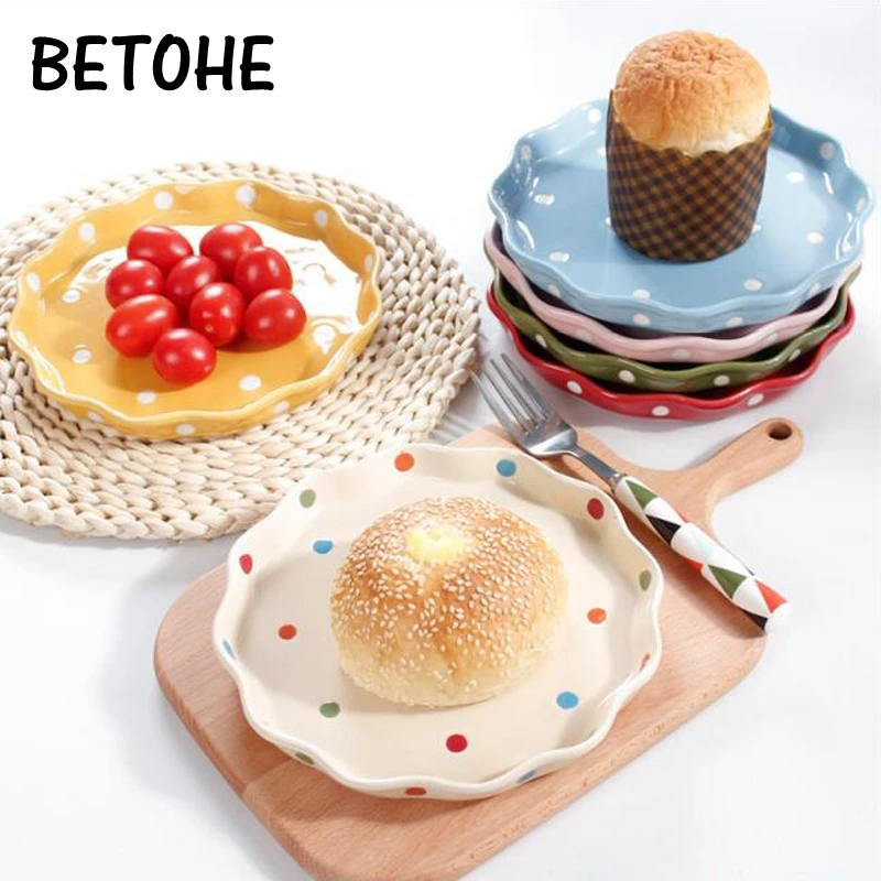

Japanese ceramic dishware Creative Western Steak Pasta Dish Home Breakfast Fruit Salad Plate