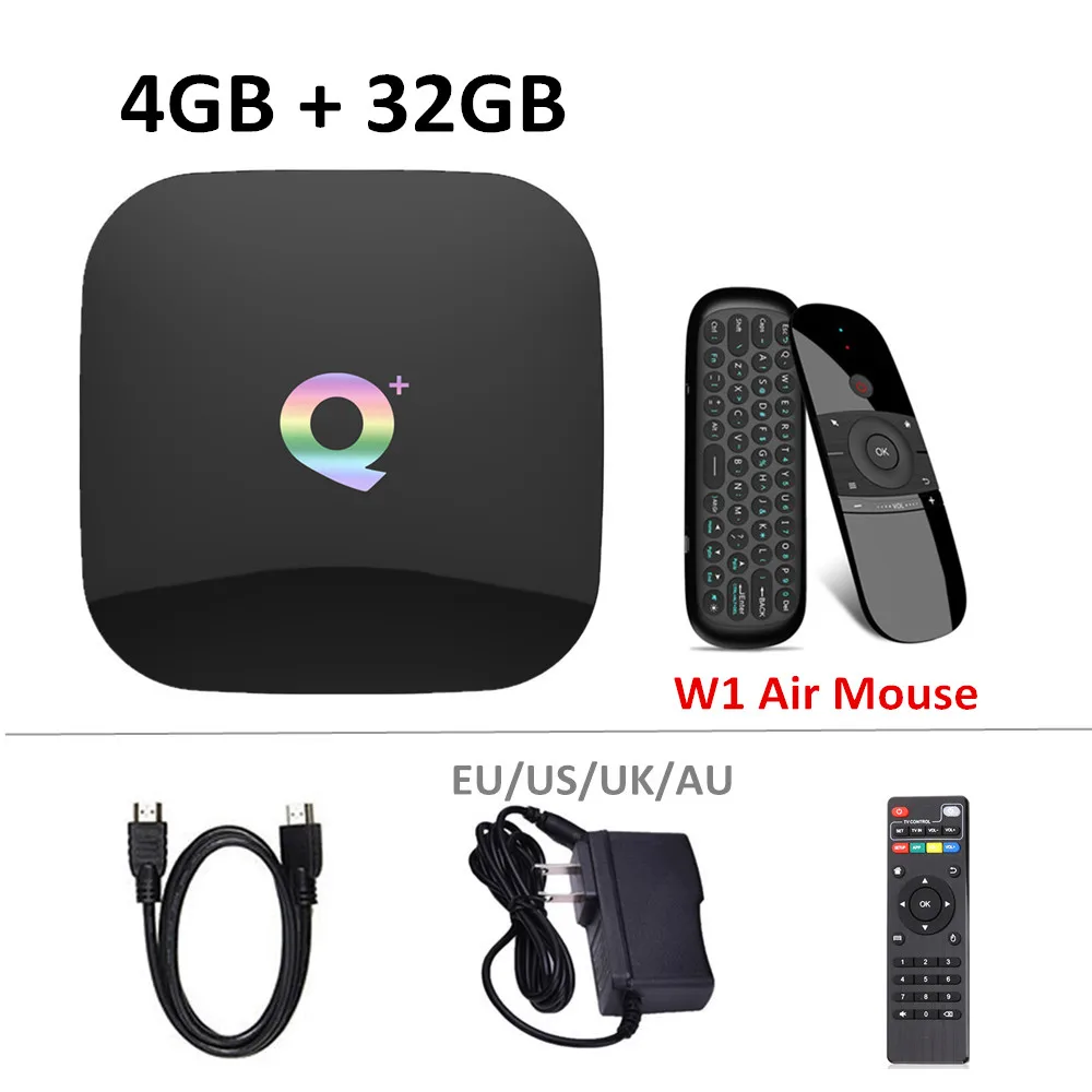 T95 Q плюс Smart Android 9,0 ТВ Box Allwinner H6 4 ГБ 32 ГБ, 64 ГБ и 1080 P H.265 6 K Media Player 2,4G Wi-Fi Декодер каналов кабельного телевидения PK Ми box - Цвет: 4G 32G AN W1