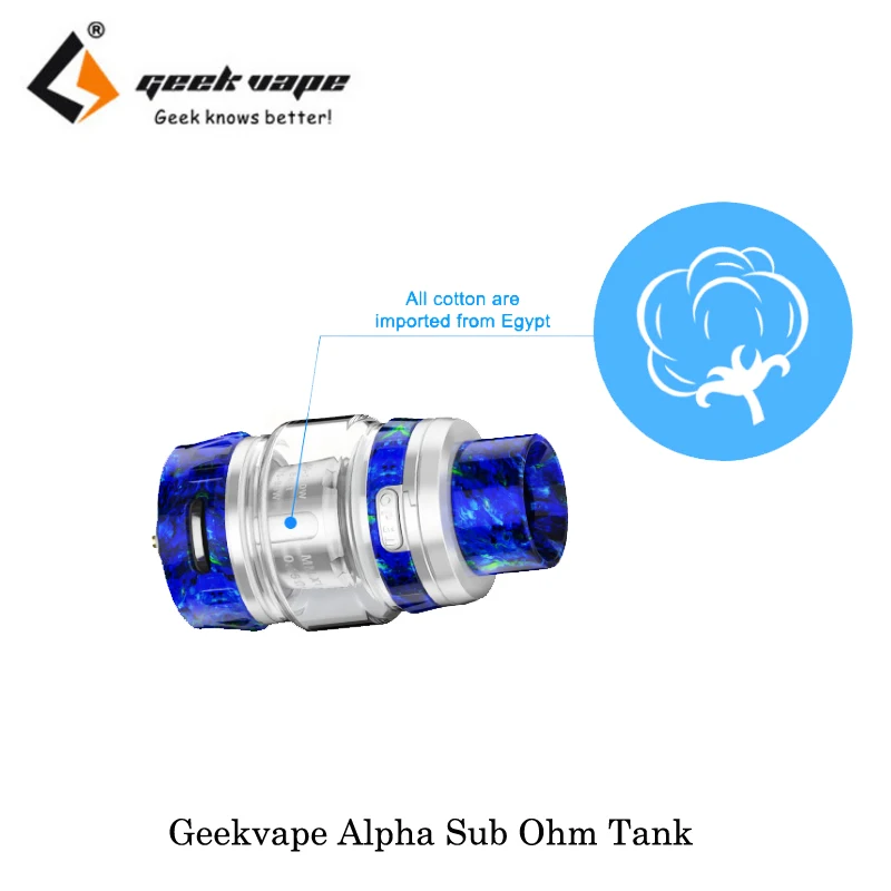 Электронные сигареты Geekvape Alpha Sub Ом цистерна 25 мм Диаметр с MeshMellow катушки выполнен