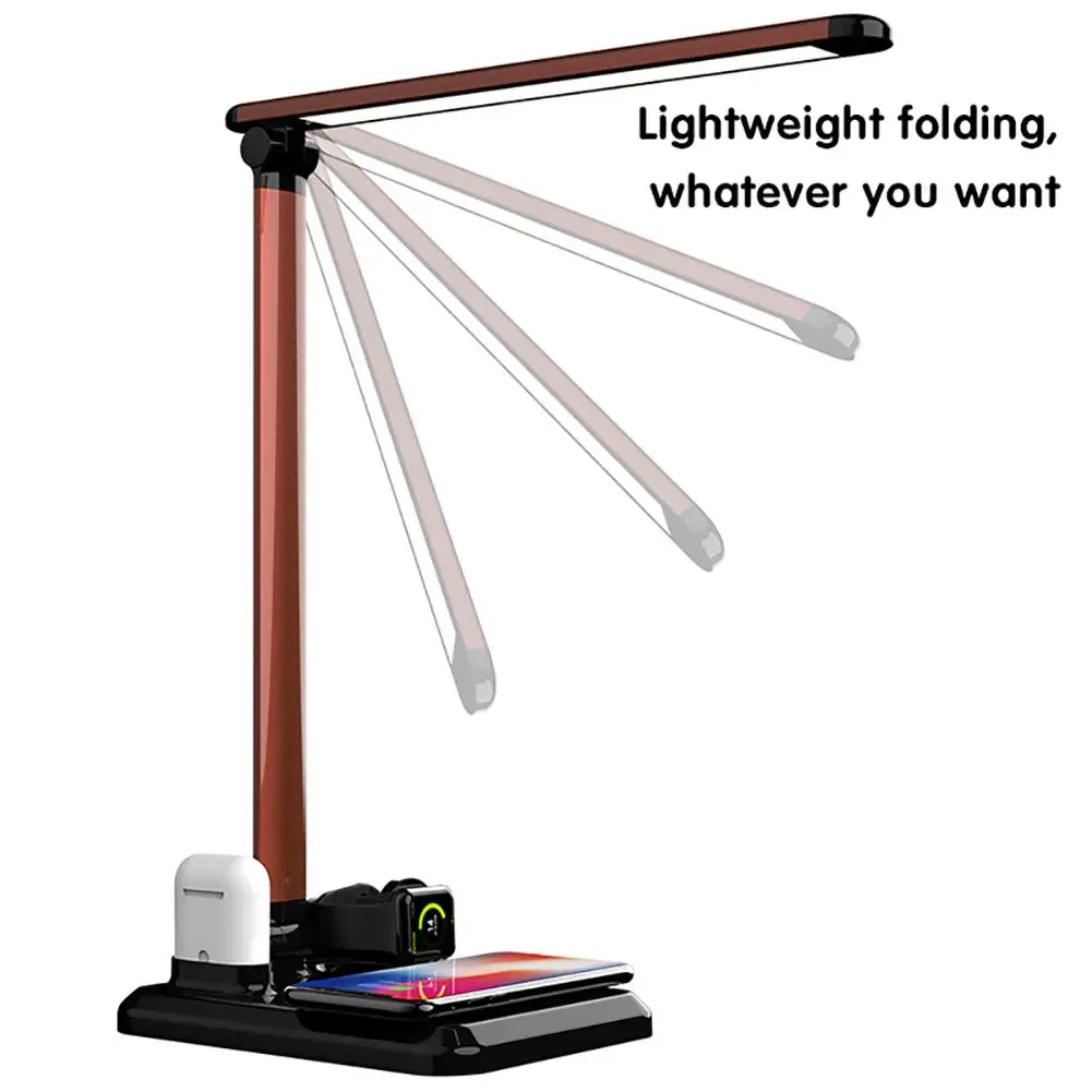 

4-in-1 Foldable Desk LED Lamp Wireless Charging Pad Phone Watch Earphone Charger