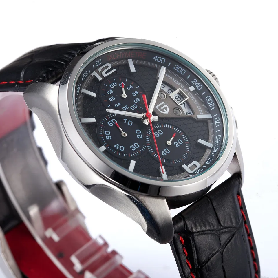PAGANI Дизайн лучший бренд класса люкс мужские часы кожаные водонепроницаемые военные кварцевые спортивные наручные часы мужские Relogio Masculino PD-3306