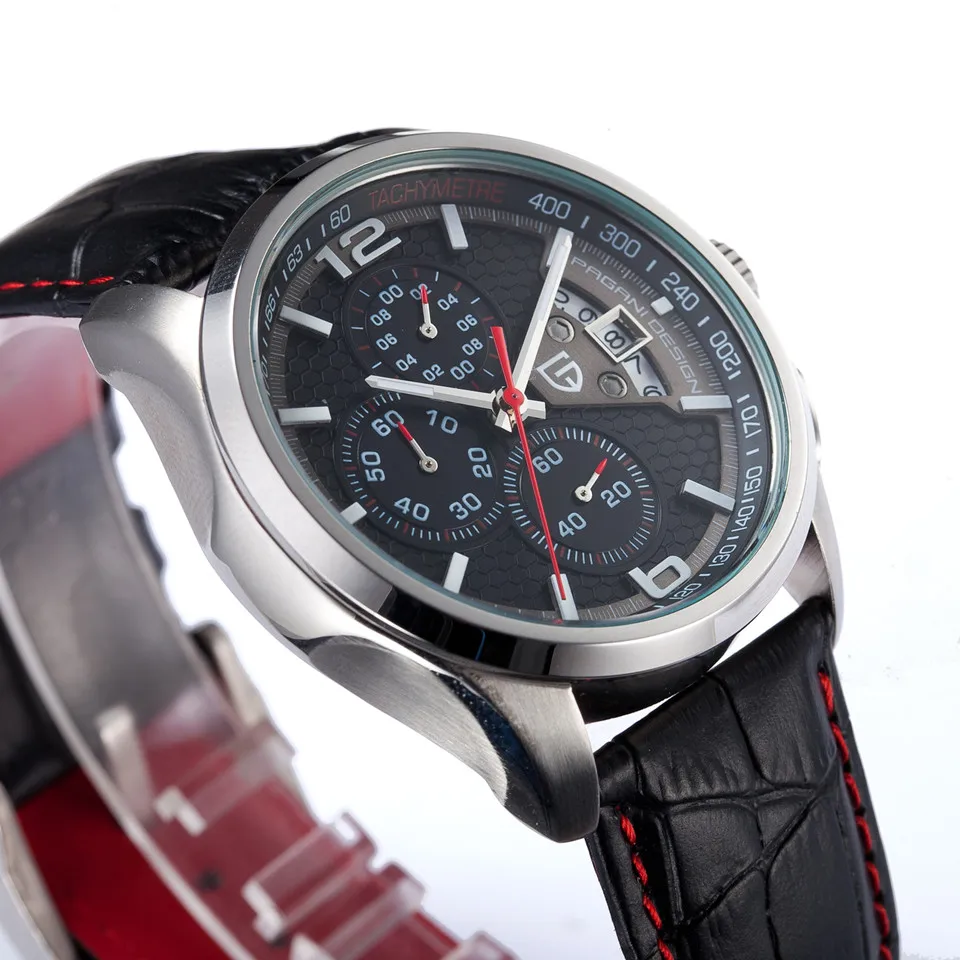 

PAGANI DESIGN Top Brand Luxury Men Watches Leather Waterproof Military Quartz Sport Watch Clock Men Relogio Masculino PD-3306