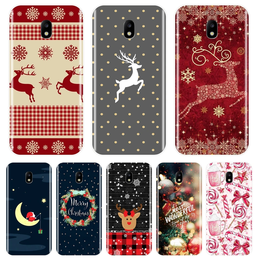 

Phone Case For Samsung Galaxy J4 J6 J8 Plus J3 J5 J7 2015 2016 2017 J2 J5 J7 Prime Soft Silicone Christmas Deer Cute Back Cover