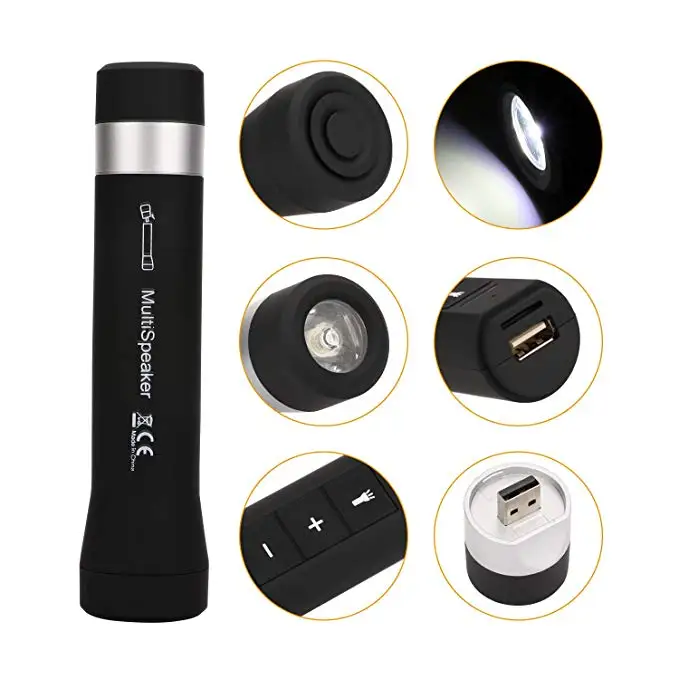 5 в 1 портативный светодиодный фонарик с Bluetooth динамиком USB зарядное устройство Внешний аккумулятор 2200 мАч фонарь для велосипеда Bluetooth динамик с микрофоном