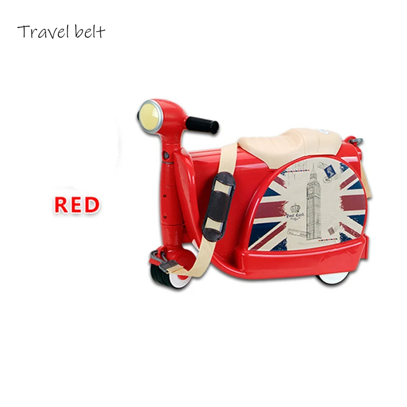 

Travel Belt Children's motorcycle Multifunction high quality PC Rolling Luggage Child travel essentials Suitcase
