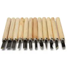 12 шт. Многофункциональный ручной резной нож с деревянной ручкой DIY Художественный Деревянный Набор ножей для резьбы студенческие Деревообрабатывающие инструменты