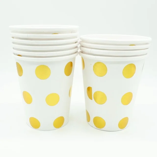 Gold Dot cups 10pcs 20 шт./компл. розовое золото точка бумажная салфетка вечерние девственная древесина бумажная салфетка для свадьбы ребенка день рождения предметы домашнего обихода - Цвет: Gold Dot cups 10pcs