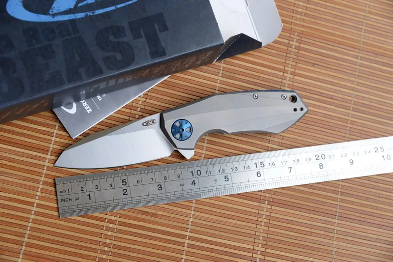 

JUFULE OEM Flipper ZT0456 Folding titanium handle Ball Bearing hunting camp Pocket Survival EDC Tool D2 blade kitchen knife