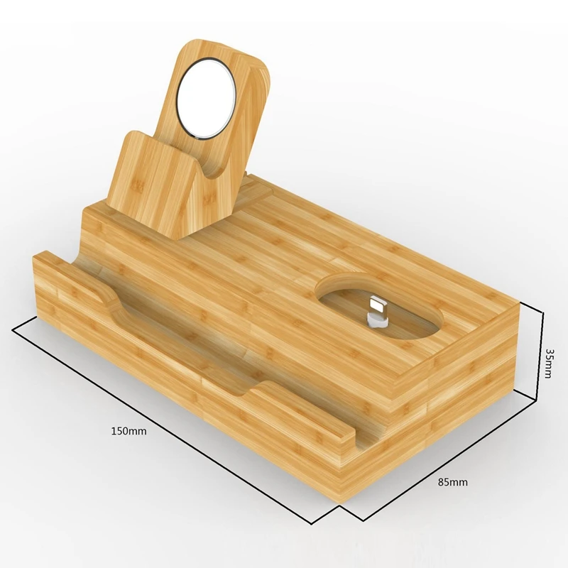 Многопортовая бамбуковая подставка для зарядки мобильного телефона планшет Подставка для зарядки применимые часы гарнитура зарядная станция(вилка США