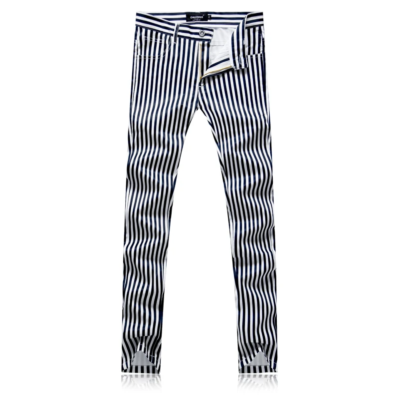 

Spring & Autumn Mens Striped Pant Asian Size 29 - 38 Slim Design Pants Men Fashion Casual mens Trousers