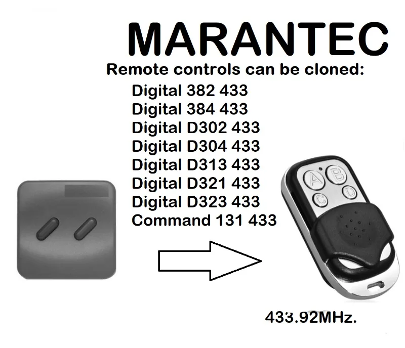

MARANTEC Command 131 433 Universal Remote Control Duplicator 433.92MHz.