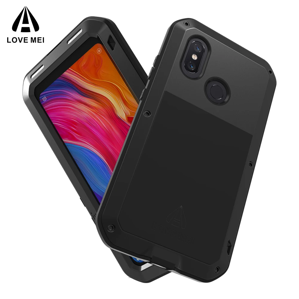 

Mi 8 LOVE MEI Aluminum Metal Case For Xiaomi Mi 8 mi 6 Cover Powerful Armor Shockproof Life Waterproof Case For Xiaomi 8 Mi8 M6