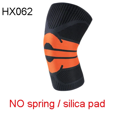 3D тканые силиконовые наколенники поддерживающие наколенники для волейбола баскетбола Meniscus трикотажные наколенники защитные наколенники для спорта - Color: HX062 black orange