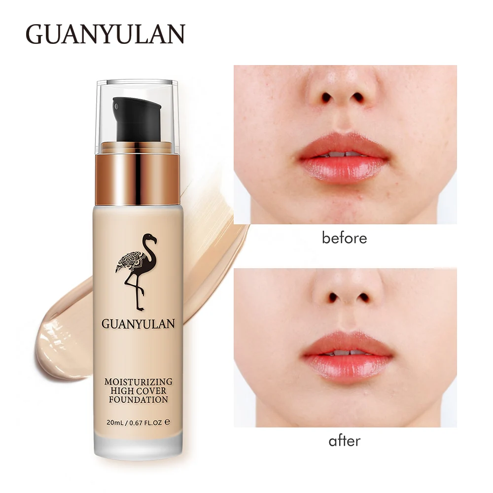 

GUANYULAN Liquid Foundation Invisible Full Coverage Make Up Concealer Whitening Moisturizer Waterproof Makeup Foundation 20ml