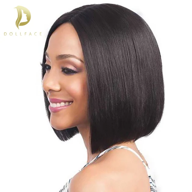 Short Lace Front Human Hair Wigs Bob Wig Full and Thick For Black Women Natural Color Brazilian Remy Hair Free Shipping Dollface