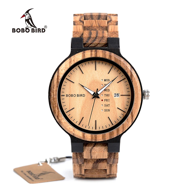 BOBO kuş klasik erkekler ahşap İzle özel ahşap bant erkekler Kuvars saatler Orologio da uomo DROP SHIPPING Kuvars Kol Saatleri