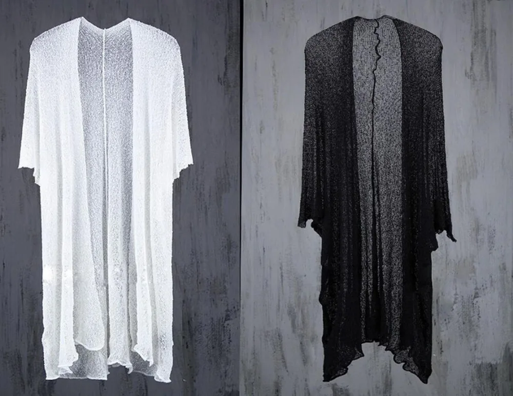 

New 2017 Men's slim fashion dj costume slim Hair Stylist Korean loose sun protection shawl T-shirt clothing costumes