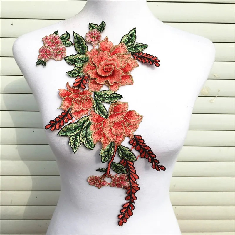1pc Flower Floral Embroidered Lace Neckline Collar Trim Neck Applique
