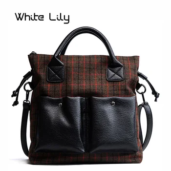 

New Fashion Large Capacity Tote Bag Luxury Grid Handbag Women Shoulder Bag High Quality Plaid Ladies Messenger Bag