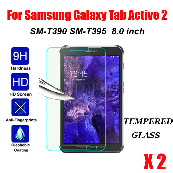 

2Pcs Tempered Glass Film For Samsung Galaxy Tab Active 2 8.0 T390 T395 SM-T390 SM-T395 Tablet Screen Protector Protective Film