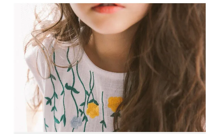 2017 Summer Princess Dress for Teenagers Junior Girls Cotton Embroidery Floral Little Girls Dresses 4 5 6 7 8 9 10 11 12 13 14  years old little big teenage girls summer dress for kids girls  (12)
