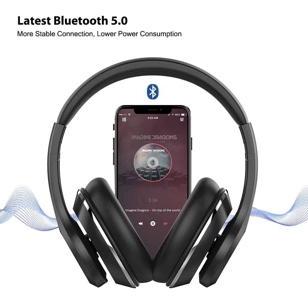 AUSDOM, новинка, ANC10 V5.0, беспроводные Bluetooth наушники, складные, активные, с шумоподавлением, беспроводные наушники, гарнитура с микрофоном для телефона