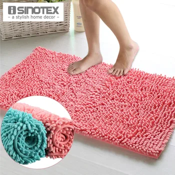 

Free Shipping 40x60cm Solid Floor Mat Soft Shaggy Water-proof Bath Mat Floor Carpet For Bathroom Door Rug 1pcs/lot Chenille Mat