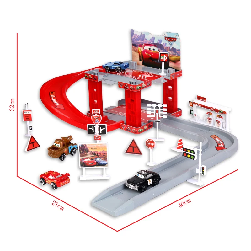 Disney Pixar Cars 3 Lightning Mcqueen Mater sherif Track автостоянка пластиковые игрушки модель