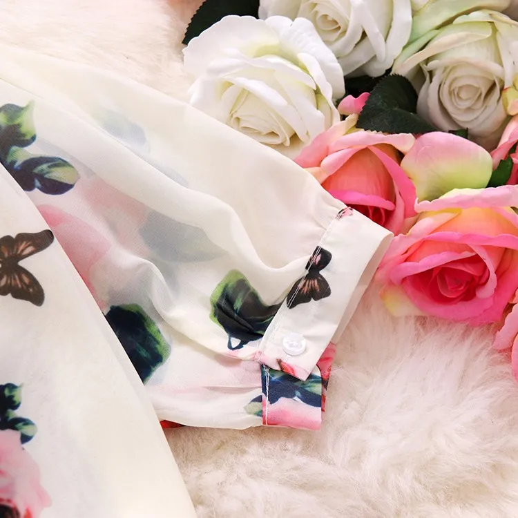 Gaganight женский элегантный комплект из двух предметов с короткими рукавами и воротником-бантом Цветочная блузка женская мини юбка на пуговицах Женский комплект из 2 предметов
