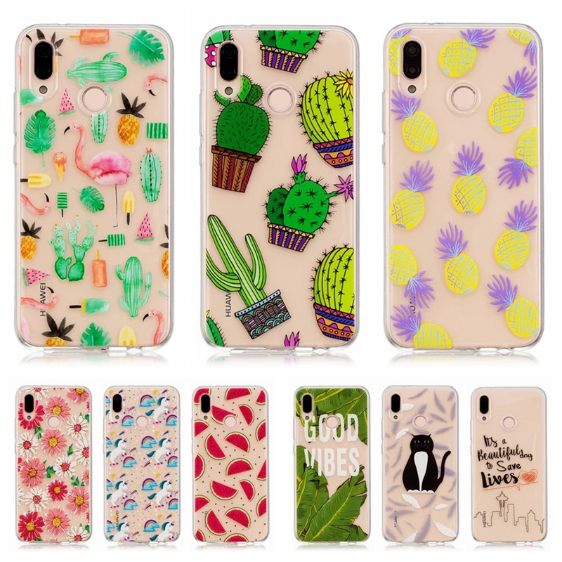 

P20 Lite Cartoon Unicorns TPU Phone Case Coque for Huawei P20Lite P20 Pro Tropical Plants Case Funda for Huawei P9 P10Lite Cover