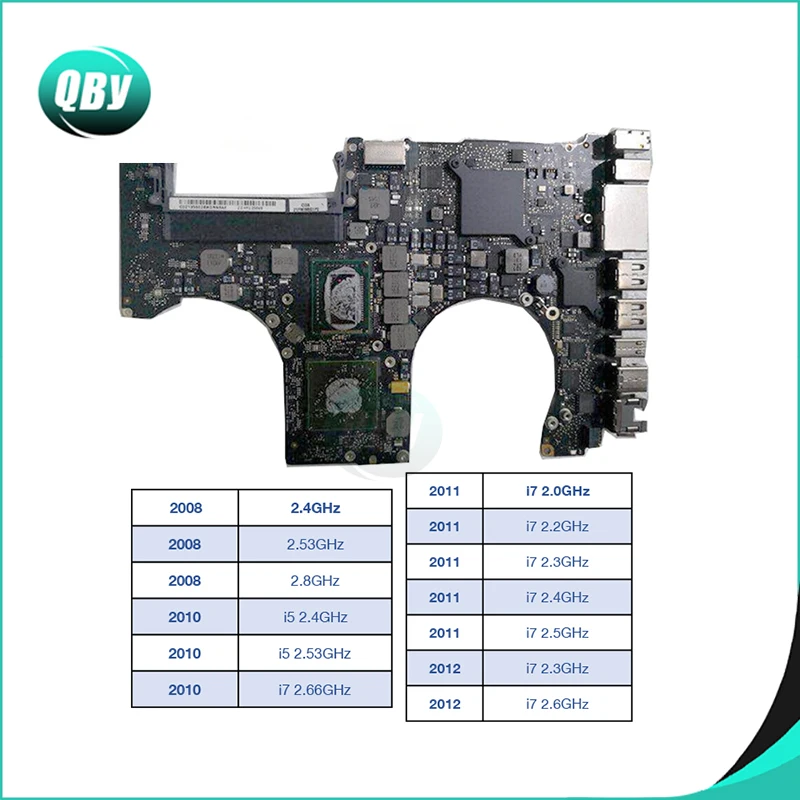 Подлинная материнская плата A1286 для MacBook A1286, логическая плата 15 дюймов, 2008-2012 год, все модели i5 2,4 ГГц до i7 2,6 ГГц, ГГц, рабочая