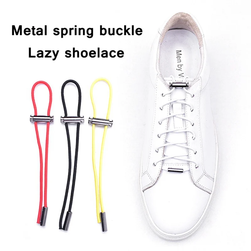 

1Pair Round No Tie Shoelace Elastic Locking Shoelaces Quick Lazy Laces Rubber Sneakers Shoelacefor Adults and Kids