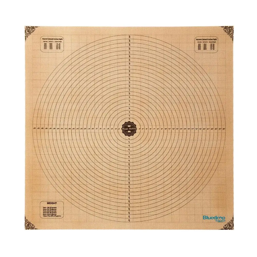 

Bluedrop large pastry mat Extra thick Non stick baking mat with Measurement fondant mat counter mat dough rolling mat 27x27 inch