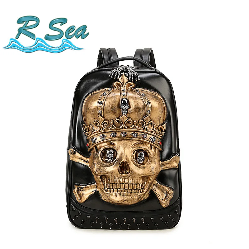 

Backpack Bag Cool Skull Monster Backpack Personality Travel Bag Waterproof Laptop Student bookbag Fast shipping