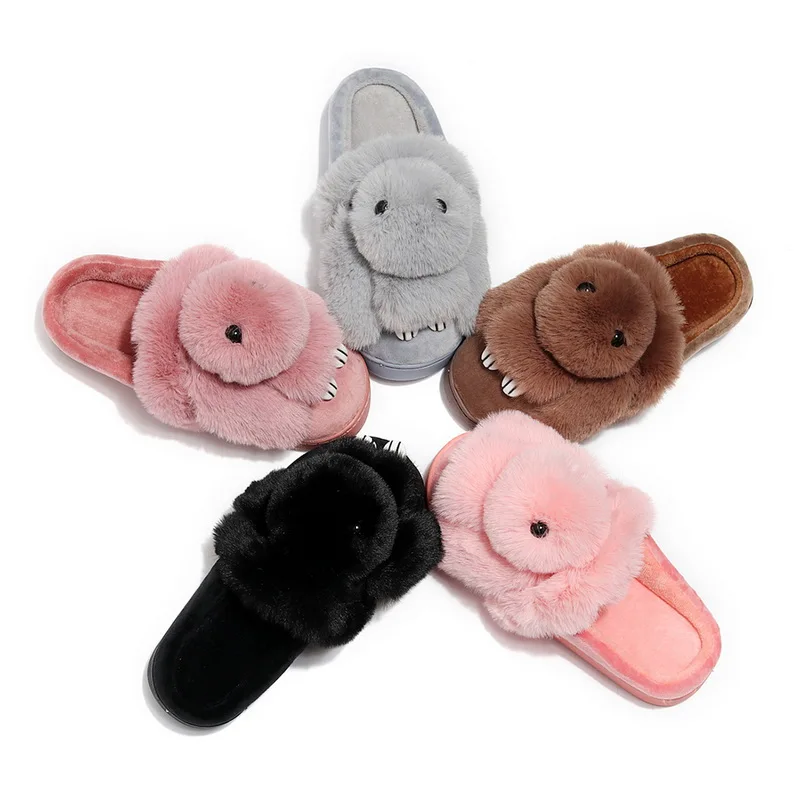 

Women House Shoes Winter Warm Shoes Lovely Cartoon Indoor Rabbit Slippers For Home Use Homing Shoes Slippers Ladies 2018