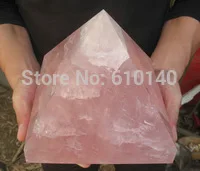 

free shipping 00R080301 Large NATURE ROSE QUARTZ CRYSTAL PYRAMID POINT HEALING
