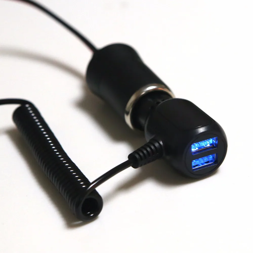 Автомобильное зарядное устройство с двумя USB портами адаптер Micro кабель для