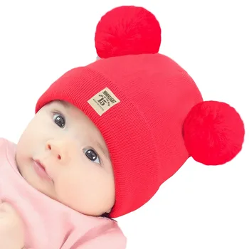 

Newborn Baby Boy Girls Hat Winter Warm Baby Accessories Set Solid Color Infant Cap+Baby Scarf 2PCS Newborn Hat SetsA
