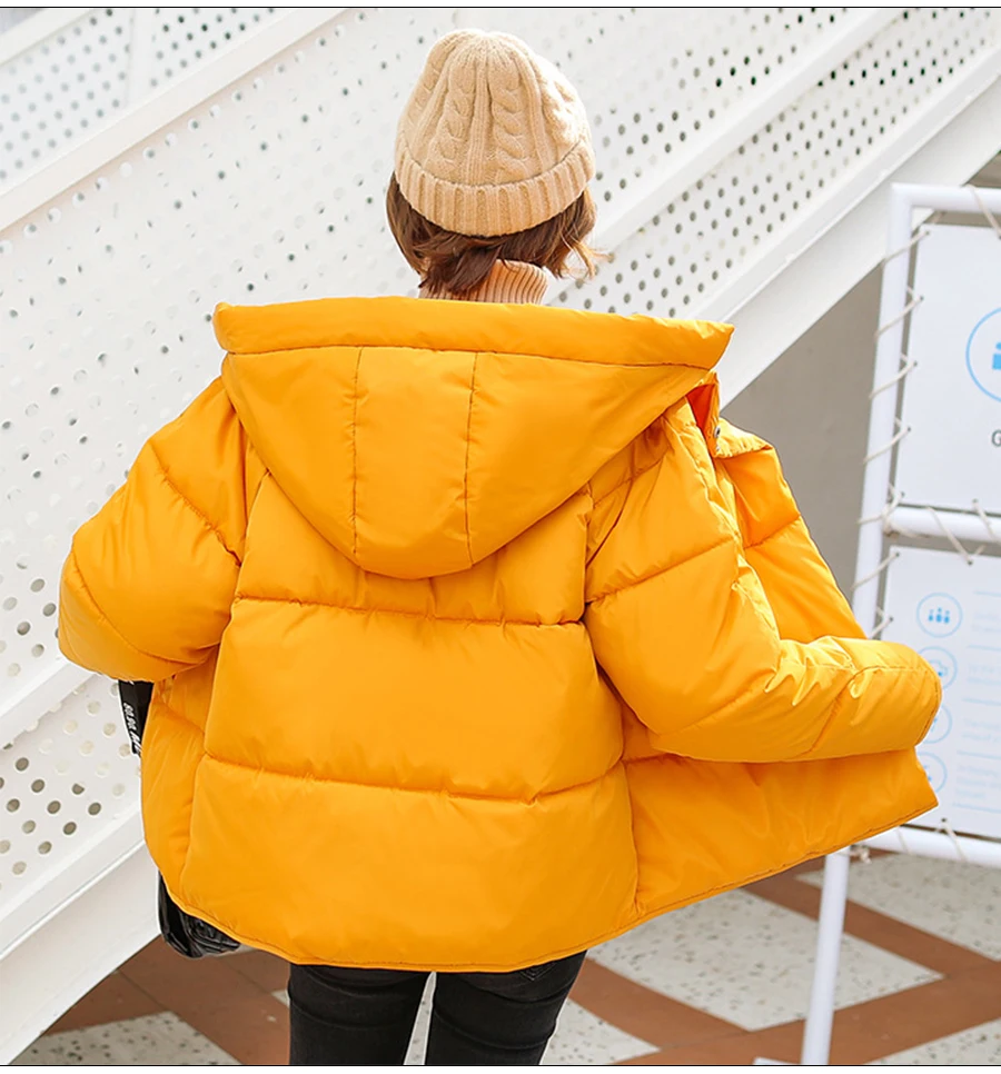 Hot Sale Winter Cotton Jacket Female Thicken Snow Lichens New Harajuku Short Sweet Down Cotton Coat Women Warm Loose Parkas