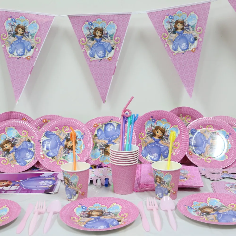 1pack 78pcs Wholesale Sophia princess Baby 1st Birthday ...