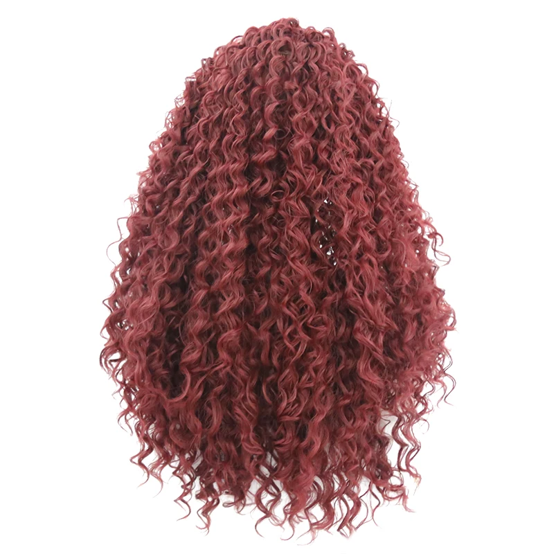JOY& BEAUTY, 24 дюйма, длинные, свободные, кудрявые, синтетические, на кружеве, парик с детскими волосами, взрыв, красный цвет, термостойкие волосы для женщин