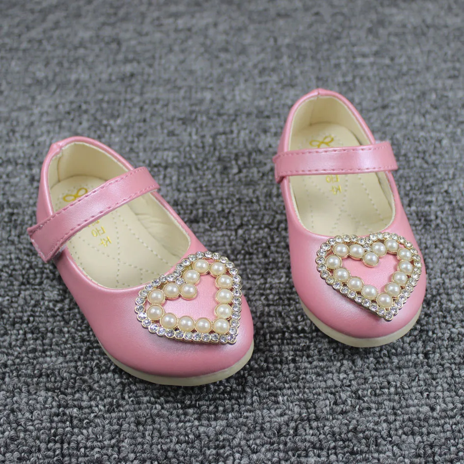 2017 Hear Design Baby Girls Shoes Ankle Strap Baby Girls Party Shoes
