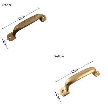 

Vintage Brass Handle Drawer Handle,Furniture Wooden Box Handle,Cabinet Handles,Bronze,Yellow Knobs,12*3cm,1PC