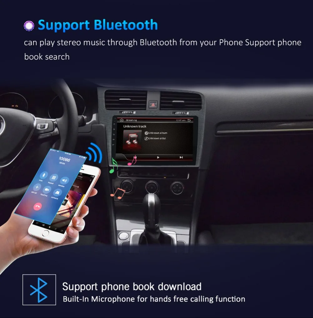 Sale Bosion 2 din For Volkswagen golf 7 2013 Android 9 Autoradio Car Multimedia Player GPS Navigation Head Unit with wifi BT RDS USB 7
